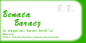 benata baracz business card